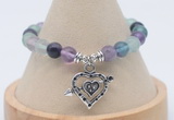 CGB7903 8mm fluorite bead with luckly charm bracelets wholesale