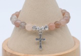 CGB7908 8mm rainbow moonstone bead with luckly charm bracelets