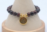 CGB7919 8mm red tiger eye bead with luckly charm bracelets