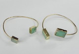 CGB792 8*10mm - 12*16mm rectangle Australia chrysoprase bangles