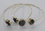 CGB797 12mm - 14mm coin druzy agate gemstone bangles wholesale