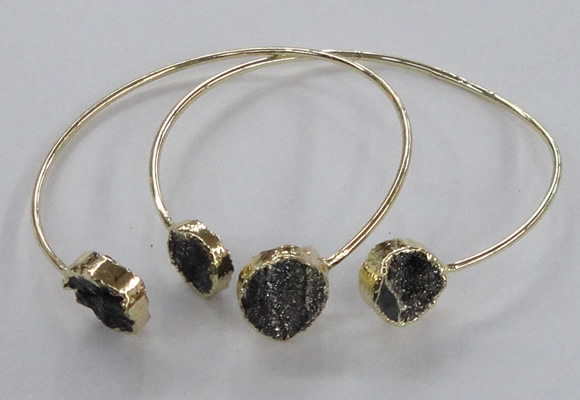 CGB797 12mm - 14mm coin druzy agate gemstone bangles wholesale