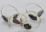 CGB801 13*18mm - 20*25mm freeform druzy agate gemstone bangles