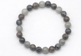 CGB8041 8mm labradorite, rainbow & black labradorite beaded stretchy bracelets