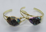 CGB811 25*30mm – 25*35mm freeform plated druzy agate bangles