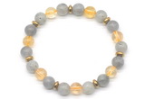 CGB8110 8mm labradorite, citrine & hematite power beads bracelet