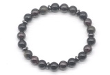 CGB8112 8mm golden obsidian, garnet & hematite power beads bracelet