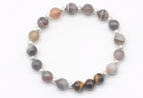 CGB8217 8mm Botswana agate & yellow tiger eye beaded stretchy bracelets