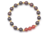 CGB8238 8mm brecciated jasper & red agate beaded stretchy bracelets