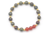 CGB8239 8mm dragon blood jasper & red agate beaded stretchy bracelets