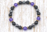 CGB8334 8mm candy jade, black onyx & hematite energy bracelet