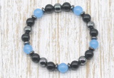 CGB8335 8mm candy jade, black onyx & hematite energy bracelet