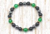 CGB8338 8mm candy jade, black onyx & hematite energy bracelet