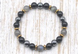 CGB8392 8mm grade A labradorite, black onyx & hematite energy bracelet