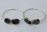 CGB841 15*20mm - 18*25mm freeform druzy agate gemstone bangles