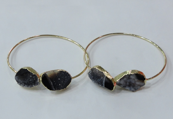 CGB841 15*20mm - 18*25mm freeform druzy agate gemstone bangles