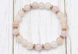 CGB8455 8mm pink aventurine, rose quartz & hematite power beads bracelet