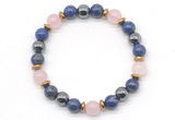 CGB8524 8mm rose quartz, lapis lazuli & hematite energy bracelet