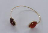 CGB855 15mm flat round agate gemstone bangles wholesale