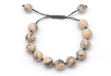 CGB8558 12mm round feldspar adjustable macrame bracelets