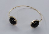 CGB856 15mm flat round agate gemstone bangles wholesale