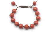 CGB8572 12mm round red jasper adjustable macrame bracelets