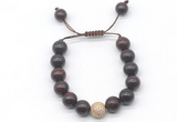 CGB8573 12mm round brecciated jasper adjustable macrame bracelets