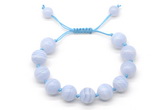 CGB8604 12mm round blue lace agate adjustable macrame bracelets