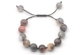 CGB8605 12mm round Botswana agate adjustable macrame bracelets