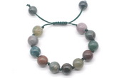 CGB8608 12mm round Indian agate adjustable macrame bracelets