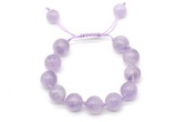 CGB8618 12mm round lavender amethyst adjustable macrame bracelets