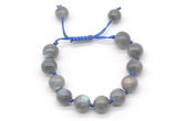 CGB8628 12mm round labradorite adjustable macrame bracelets