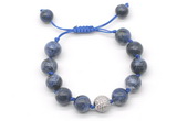 CGB8645 12mm round sodalite adjustable macrame bracelets