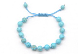 CGB8652 8mm,10mm round blue howlite adjustable macrame bracelets