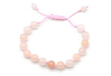 CGB8655 8mm,10mm round pink aventurine adjustable macrame bracelets