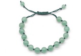 CGB8656 8mm,10mm round green aventurine adjustable macrame bracelets