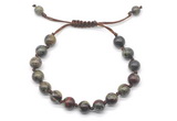 CGB8680 8mm,10mm round dragon blood jasper adjustable macrame bracelets