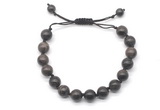 CGB8682 8mm,10mm round coffee jasper adjustable macrame bracelets