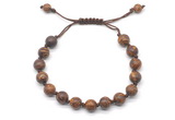 CGB8683 8mm,10mm round elephant skin jasper adjustable macrame bracelets