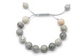 CGB8690 8mm,10mm round greeting pine jasper adjustable macrame bracelets