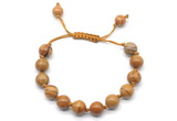 CGB8692 8mm,10mm round wooden jasper adjustable macrame bracelets