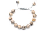 CGB8695 8mm,10mm round feldspar adjustable macrame bracelets