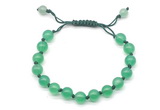 CGB8701 8mm,10mm round green agate adjustable macrame bracelets