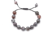 CGB8719 8mm,10mm round Botswana agate adjustable macrame bracelets