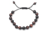 CGB8728 8mm,10mm round red tiger eye adjustable macrame bracelets