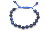 CGB8733 8mm,10mm round blue tiger eye adjustable macrame bracelets