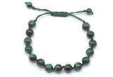 CGB8734 8mm,10mm round green tiger eye adjustable macrame bracelets