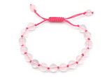 CGB8742 8mm,10mm round grade A rose quartz adjustable macrame bracelets