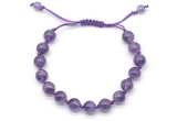 CGB8748 8mm,10mm round amethyst adjustable macrame bracelets