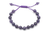 CGB8749 8mm,10mm round amethyst adjustable macrame bracelets